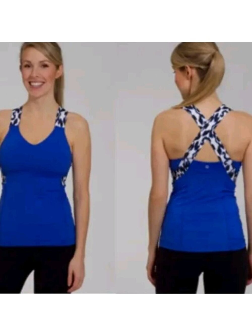 Lululemon Blue Sprinkler Ikat Push Ur Limits Tank